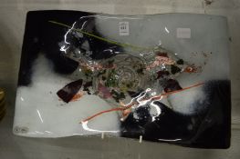 A stylish modern moulded glass dish.