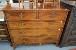 A George III mahogany straight front chest of drawers.