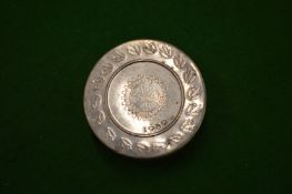 A silver mounted pop-up digital bedside clock (af).