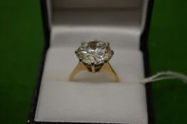 A 9ct gold and cubic zirconia solitaire ring, size O½.