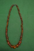 An amber necklace.
