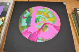 In the manner of Damien Hirst, a circular spin picture.