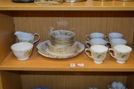 A Colclough floral decorated six place tea service.