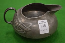 A Liberty & Co Tudric pewter milk jug, pattern no: 0231.