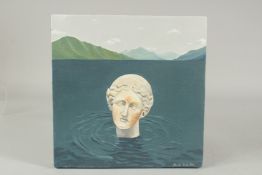 BERRAK ISCAN, TURKISH ARTIST PAINTING ON CANVASS, 2022, 25cm square.