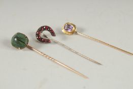THREE VICTORIAN PINS.