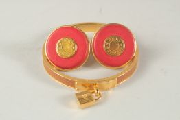 A HERMES, PARIS BOXED BRACELET AND EARRINGS.