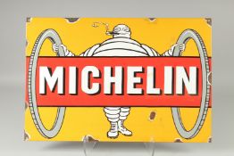 A LARGE TIN MICHELIN SIGN 14ins x 23ins.