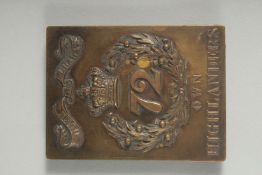 VICTORIAN. 72ND DUKE OF ALBANY'S OWN HIGHLANDERS REGIMENT ON FOOT. OR'S BRASS SHOULDER BELT PLATE.
