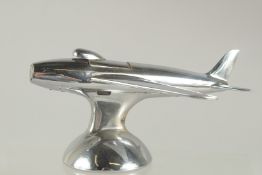 A RARE DUNHILL CHROME AREOPLANE LIGHTER on a circular base. 6ins high.