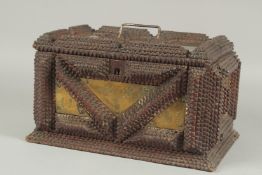 A GOOD TRAMP ART BOX. 12ins wide.