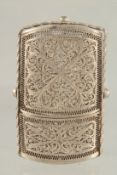 A GOOD FOLDING PIERCED SILVER CARD CASE.