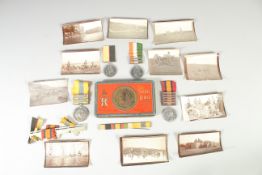 4834. PT. J FARQUARSON. A GROUP OF FOUR MEDALS, 2ND SEAFORTH HIGHLANDERS. QUEENS SOUTH AFRICA MEDAL,