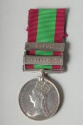 905.PTE. INGLIS 77 HIGHLANDERS. AFGHANISTAN MEDAL AND TWO BARS, KABUL & CHARASIA.