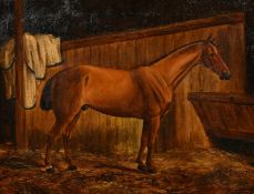 George Fodor, Late 19th Century, New Zealand, Horse in a stable, oil on canvas, signed, 16
