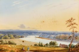 Circle of John Varley, Figures in a lake landscape, 6