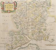C. Smith (early 19th Century) A hand coloured engraved map of Hampshire, 19