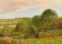 Robert Morson-Hughes (1873-1953), a tree-lined rural landscape, oil on board, signed, 10