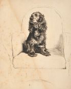 Cecil Aldin (1870-1935), a spaniel on a chair, etching, signed in pencil and numbered 14/100,