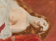 Early 20th Century, a reclining female nude, watercolour, 2.75