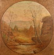 Coron, French School, a hillside landscape painted in the round, oil on board, 24