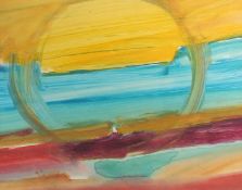 Jeff Hoare (1923-2019) British, 'Eye of a Wave', watercolour and gouache, titled verso, 15.25