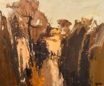 Donald Mcintyre (1923-2009), 'Path to Field', oil on board, signed with initials, inscribed verso,