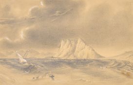 English School, Early 19th Century, 'Gibraltar, by the Barbary Coast from near Estepona', pencil
