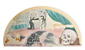 Circle of Georges Barbier, A theatrical study, gouache, 12