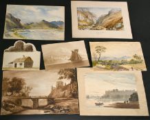 19th /20th Century English School, A quantity of watercolours, mainly landscapes, sizes from 7