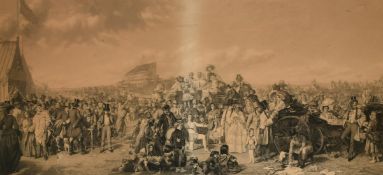 After William Powell Frith, 'Derby Day', proof before letters, engraving, 24 x 48