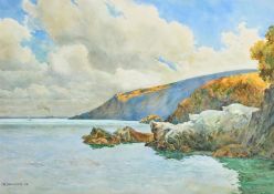 C. H. Drummond, a rocky coastal scene, watercolour, signed and dated 24, 15