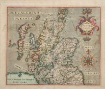William Hole, 'Scotia Regnum', a hand-coloured map of Scotland, 17th Century, plate size 10.5