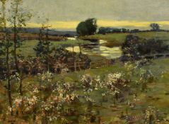 Tom Campbell (1865-1943), 'Evening After Rain, oil on canvas, signed and inscribed verso, 12