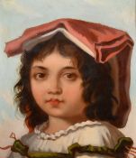 Giuseppe Maraschini (1839-1903), a pair of oil on board head studies of two Roman children, both