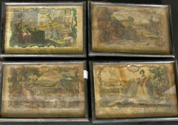 Martin Engelbrecht, Eleven 18th Century hand coloured engravings depicting the months of the year in