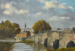 C. William Burns, 'After rain, Bakewell', oil on canvas board, signed and dated '74, label verso,