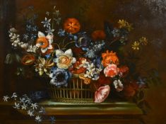 Vic Maris (20th Century), a still life of mixed flowers, oil on panel, signed, 18