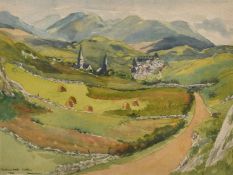Barbara Wells (20th Century), 'Clifden Connemara', a pair of watercolours, both signed, inscribed