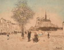 A group of six mostly Continental prints, after Raffaelli, Bastien Lapage etc, the largest 21