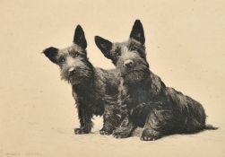 Morgan Dennis (1892-1960) American, an etching of two terriers, signed and inscribed in pencil,