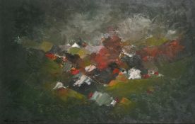 Guegieniat, late 20th Century French School, an abstract composition, oil on panel, signed, 19.75