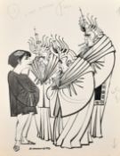 John Bertram Musgrave-Wood (1950-1999), a group of five film and television caricatures, depicting