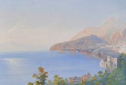 19th /20th Italian School, A sweeping bay, gouache, 7.75