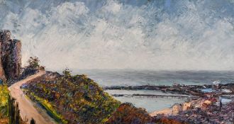 Pietro Sansalvadore (1892-1955), 'Dover Harbour from the Castle', oil on panel, label verso, 10