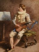 19th Century Continental School, a scene of a musician, watercolour, 8