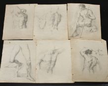 19th Century English School, A large collection of drawings, mainly Classical figure studies,