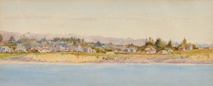 19th/20th Century, Topographical School, 'View of Timaru, New Zealand', a stretch of coast with a