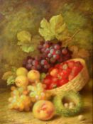 R. Caspars (20th Century), a still life of fruit and bird eggs, oil on panel, signed, 16