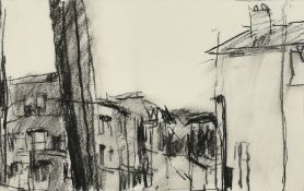 Michael Weller (20th Century) 'Mary', a reclining nude, compressed charcoal, label verso, 15.5